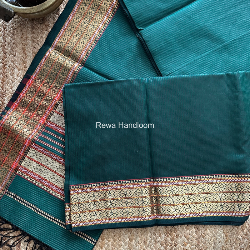 Maheshwari Green Garbha Reshami Rich Pallu Silk Saree GRS03