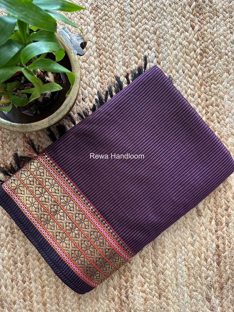 Maheshwari Purple Garbha Reshami Rich Pallu Silk Saree GRS08