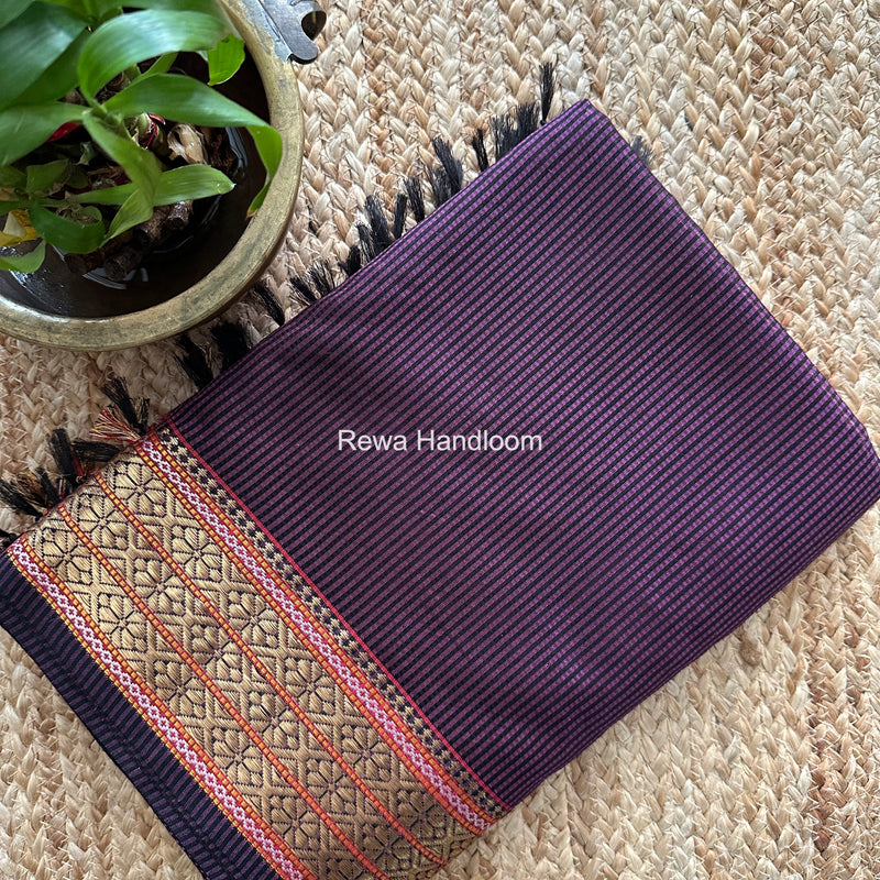 Maheshwari Purple Garbha Reshami Rich Pallu Silk Saree GRS08