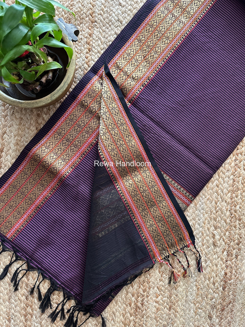 Maheshwari Purple Garbha Reshami Rich Pallu Silk Saree GRS08