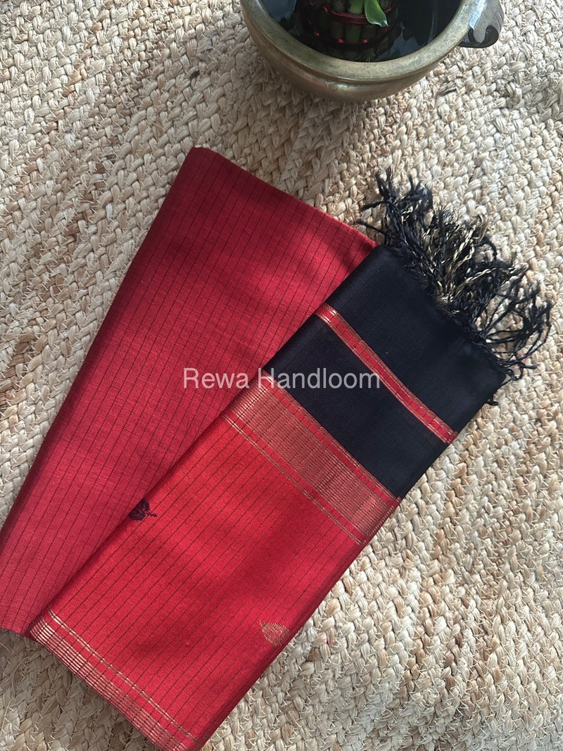 Maheshwari Red-Black Motifs Top Dupatta Sets PST04