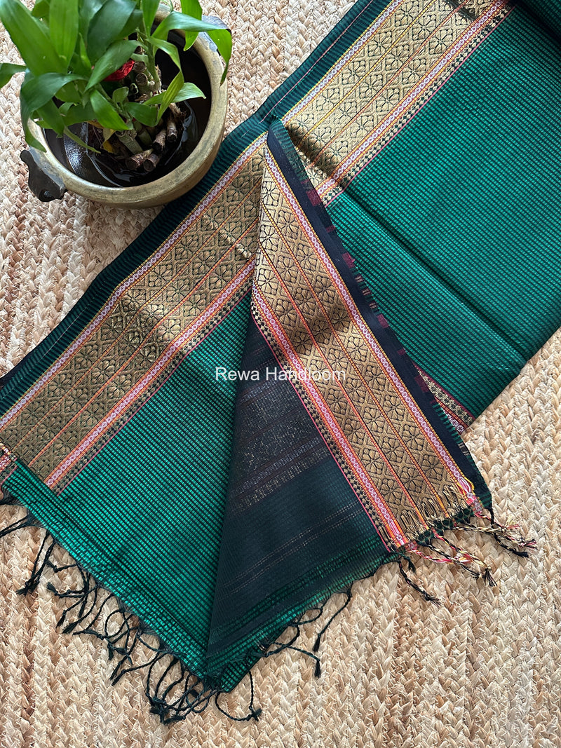 Maheshwari Green Garbha Reshami Rich Pallu Silk Saree GRS09