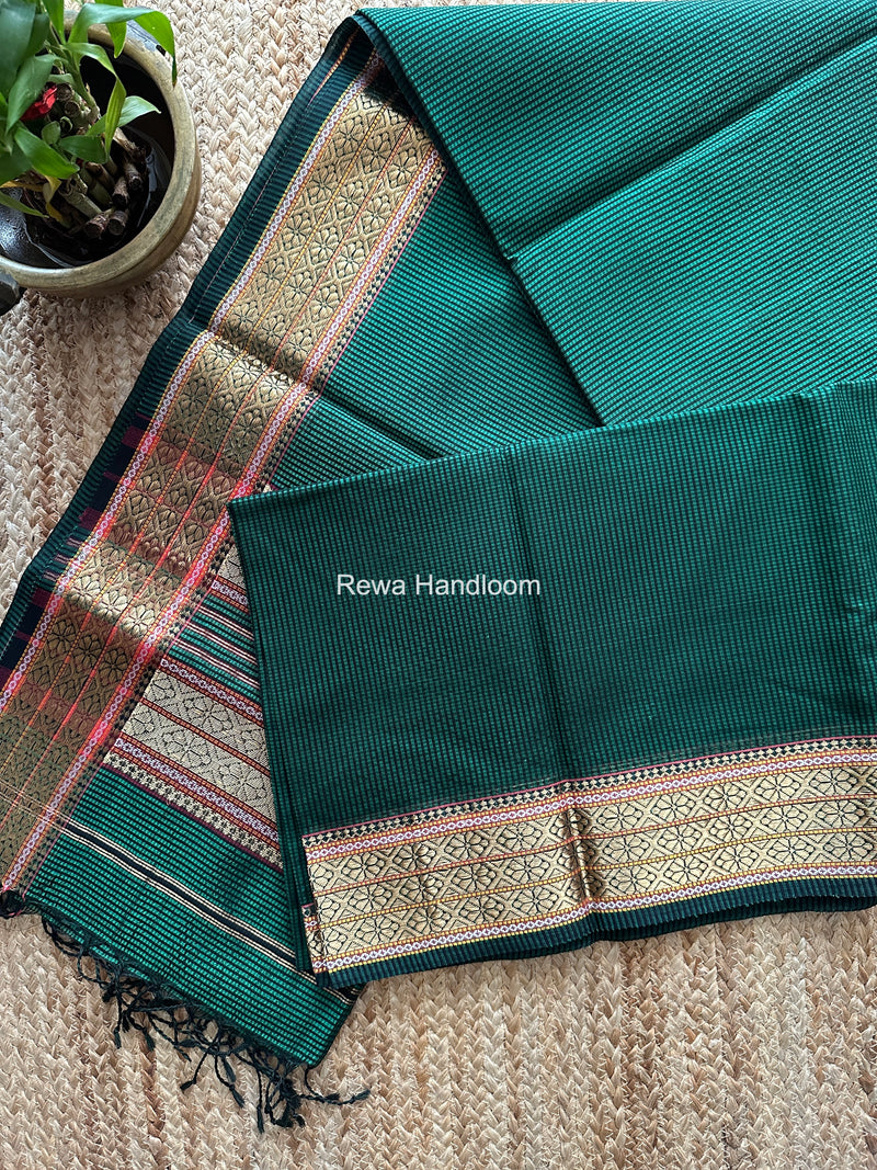 Maheshwari Green Garbha Reshami Rich Pallu Silk Saree GRS09