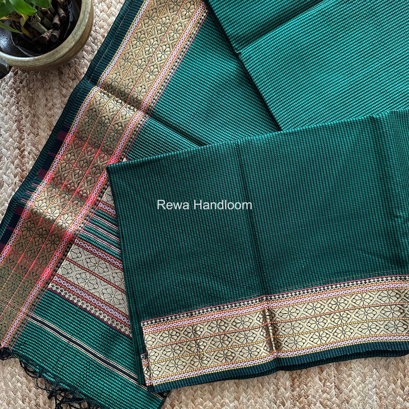 Maheshwari Green Garbha Reshami Rich Pallu Silk Saree GRS09