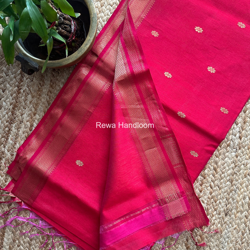 Maheshwari Red Aami Butti Saree SBT0097