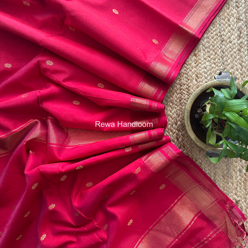 Maheshwari Red Aami Butti Saree SBT0097