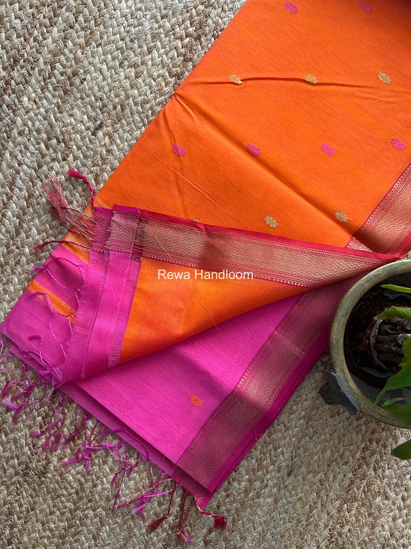 Maheshwari Pink Aami Butti Saree SBT0096