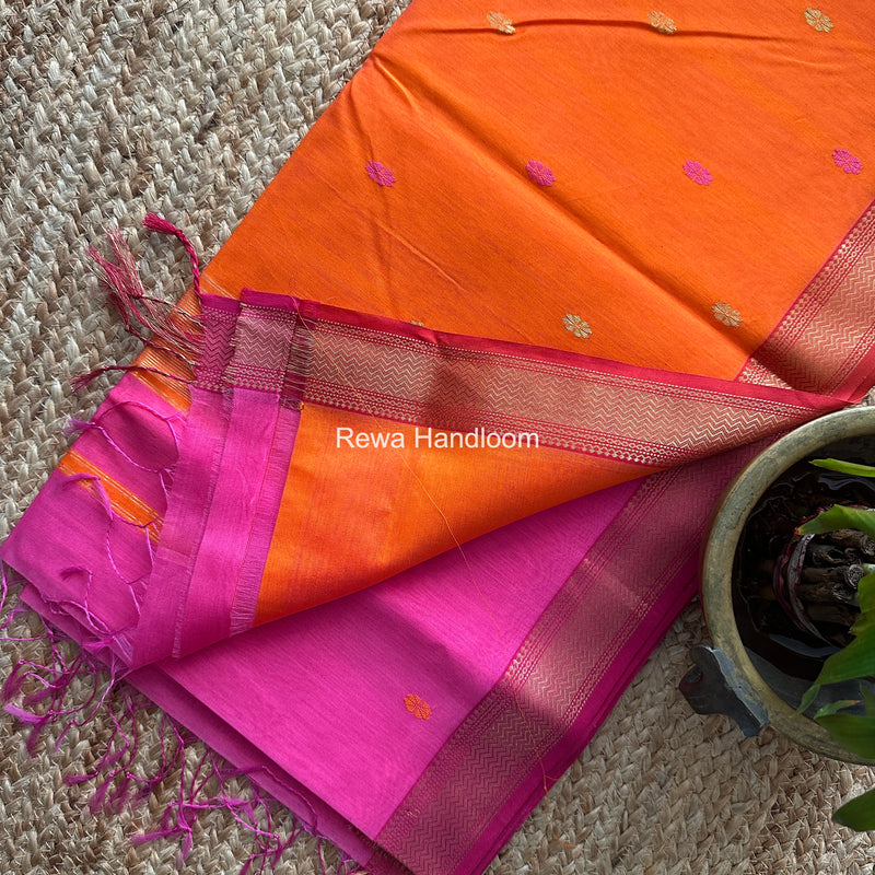 Maheshwari Pink Aami Butti Saree SBT0096