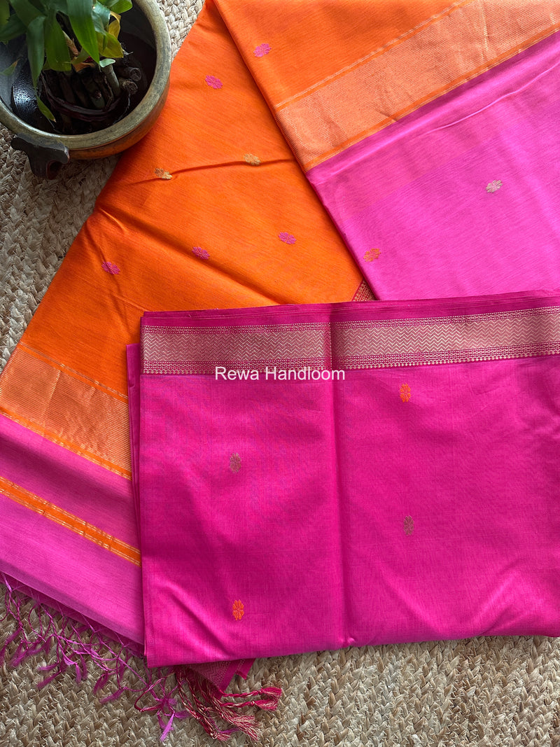 Maheshwari Pink Aami Butti Saree SBT0096