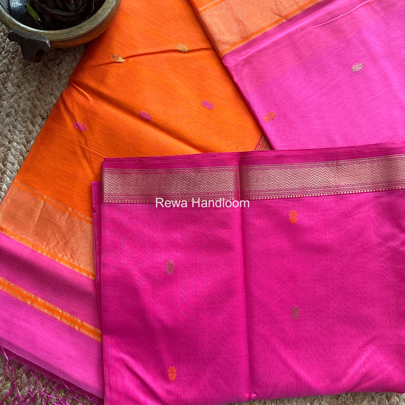 Maheshwari Pink Aami Butti Saree SBT0096