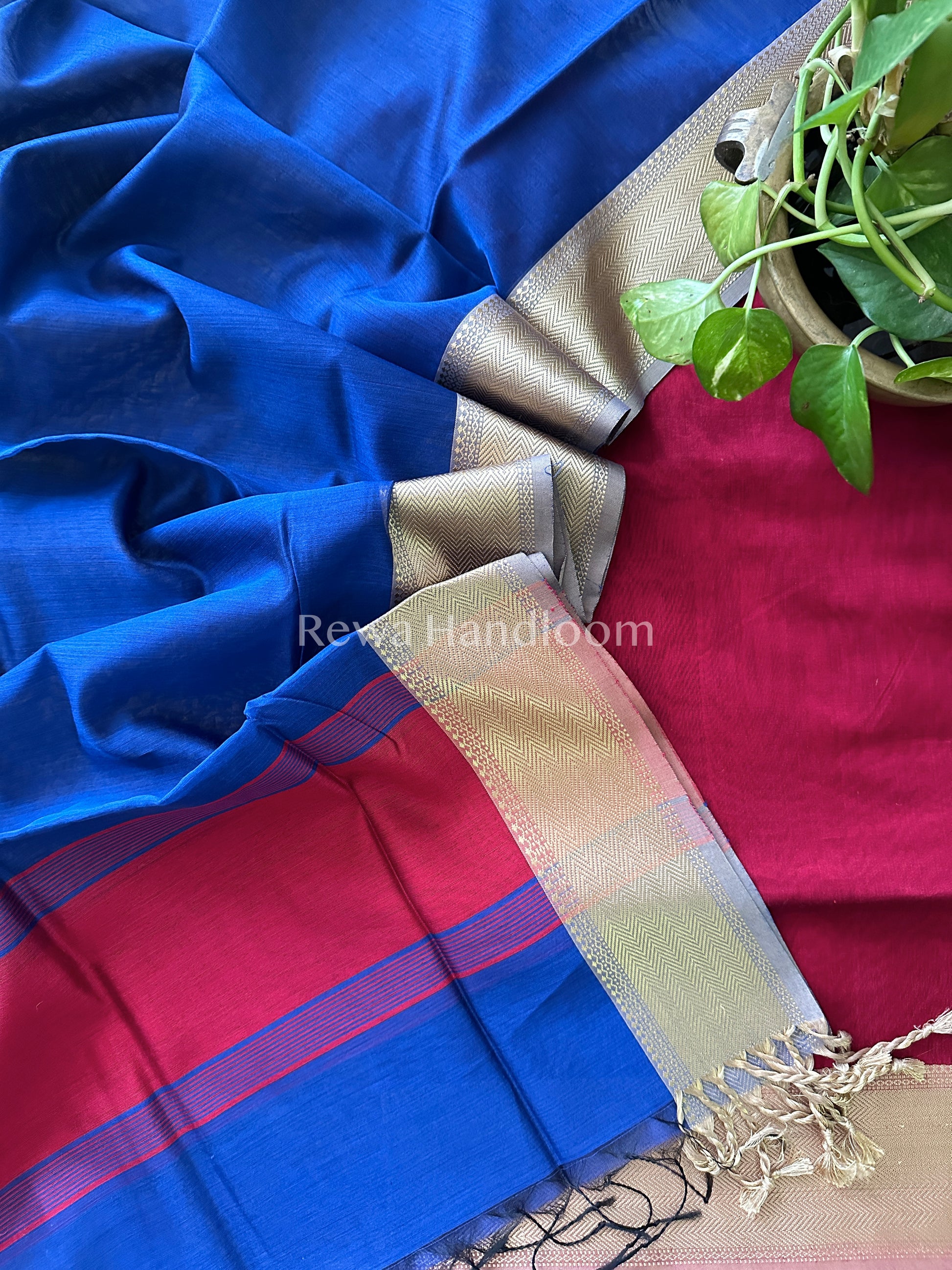 Maheshwari  Pink- Blue Multicolour Dress Material-RTP01