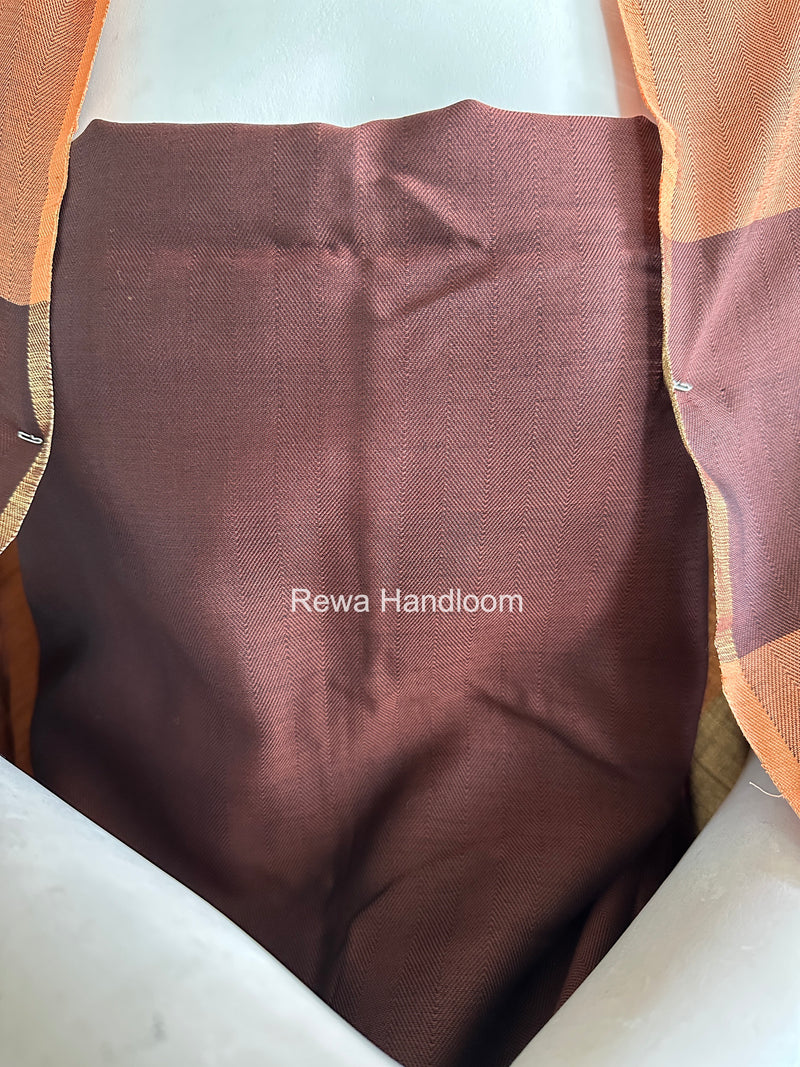 Maheshwari Brown-Peach Four Paddle Top-Dupatta FPSS011