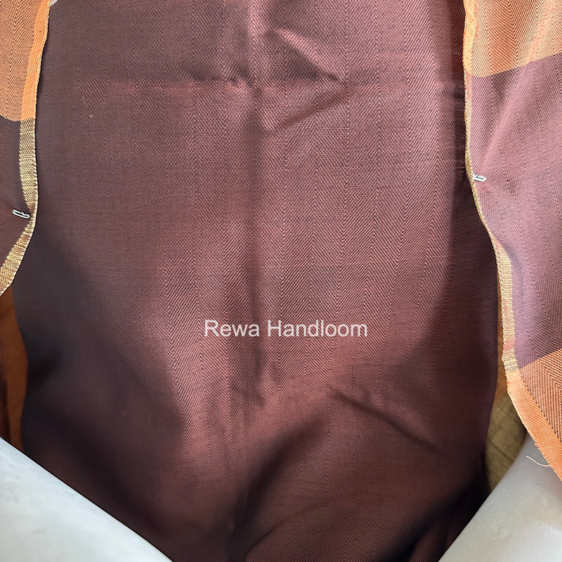 Maheshwari Brown-Peach Four Paddle Top-Dupatta FPSS011