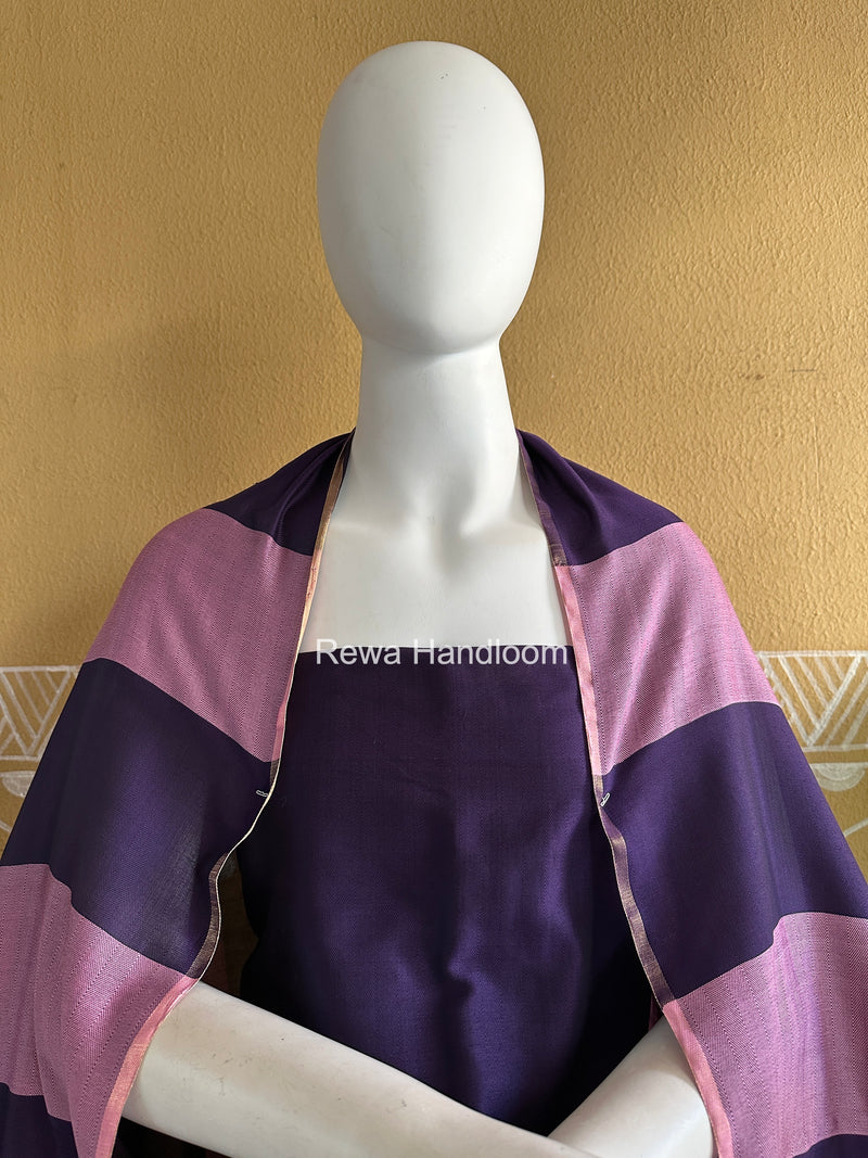 Maheshwari Purple-Lavender Four Paddle Top-Dupatta FPSS012