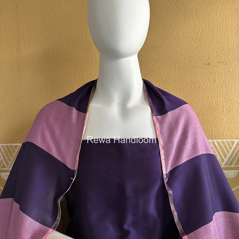 Maheshwari Purple-Lavender Four Paddle Top-Dupatta FPSS012