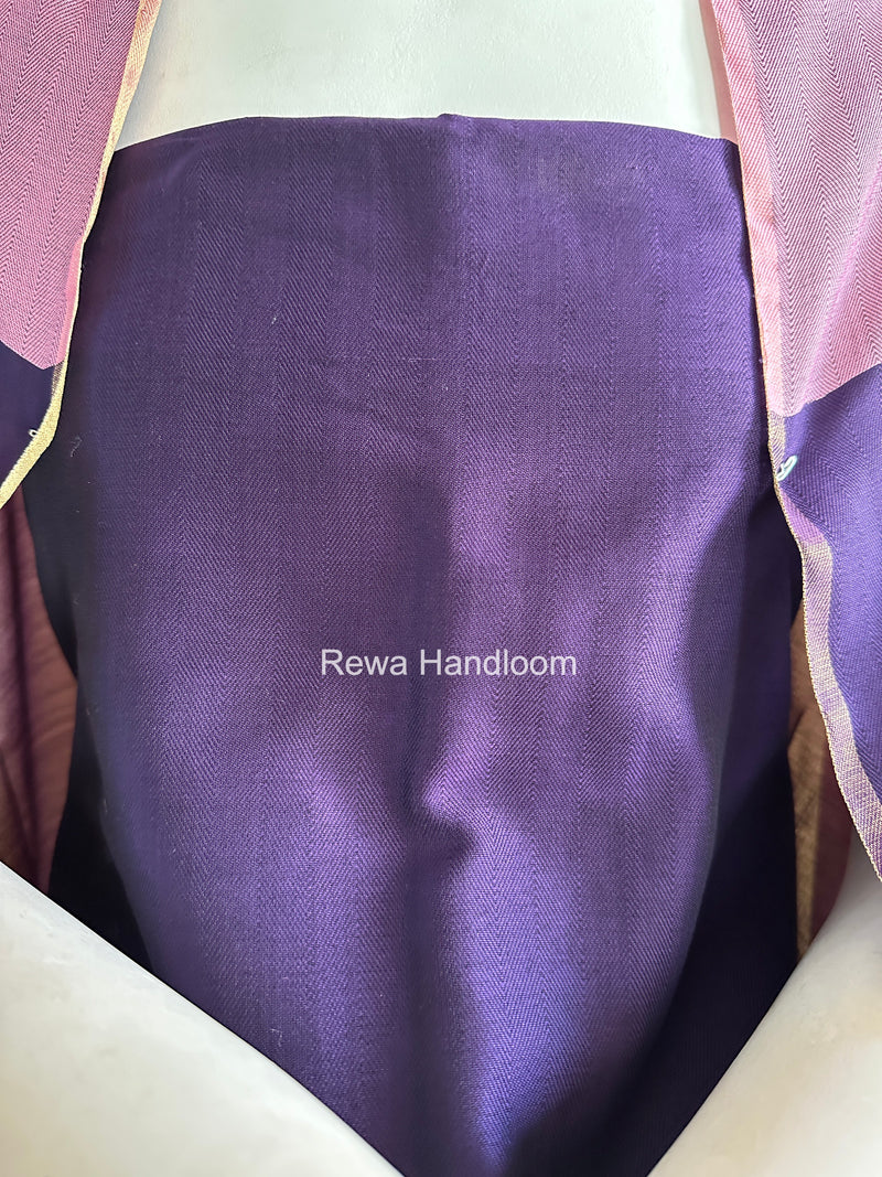 Maheshwari Purple-Lavender Four Paddle Top-Dupatta FPSS012