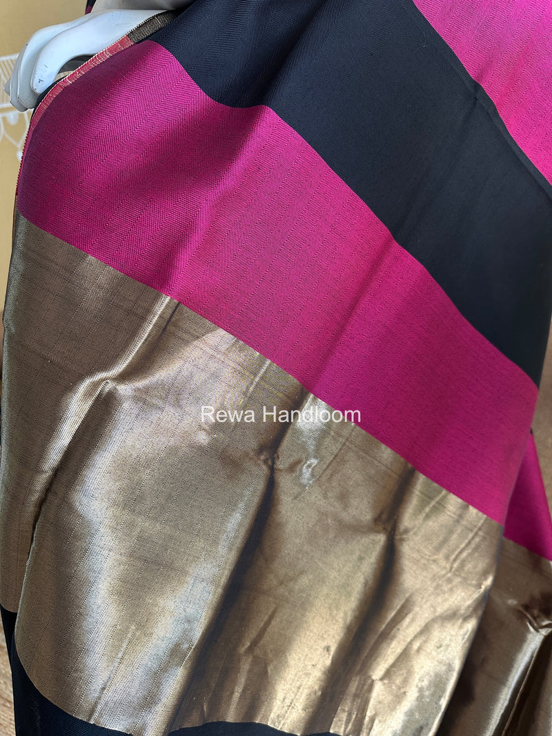 Maheshwari Black-Pink Four Paddle Top-Dupatta FPSS013