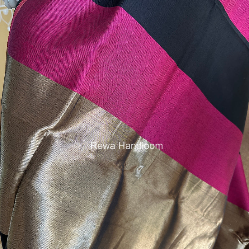 Maheshwari Black-Pink Four Paddle Top-Dupatta FPSS013