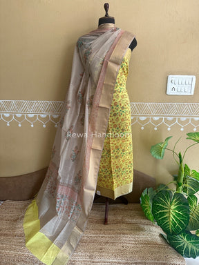 Maheshwari Handblock Print Top-Dupatta