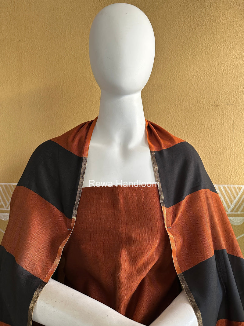 Maheshwari Rust Four Paddle Top-Dupatta FPSS03