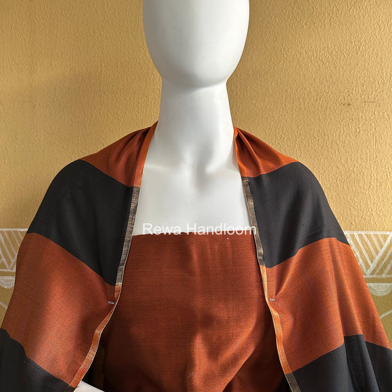 Maheshwari Rust Four Paddle Top-Dupatta FPSS03