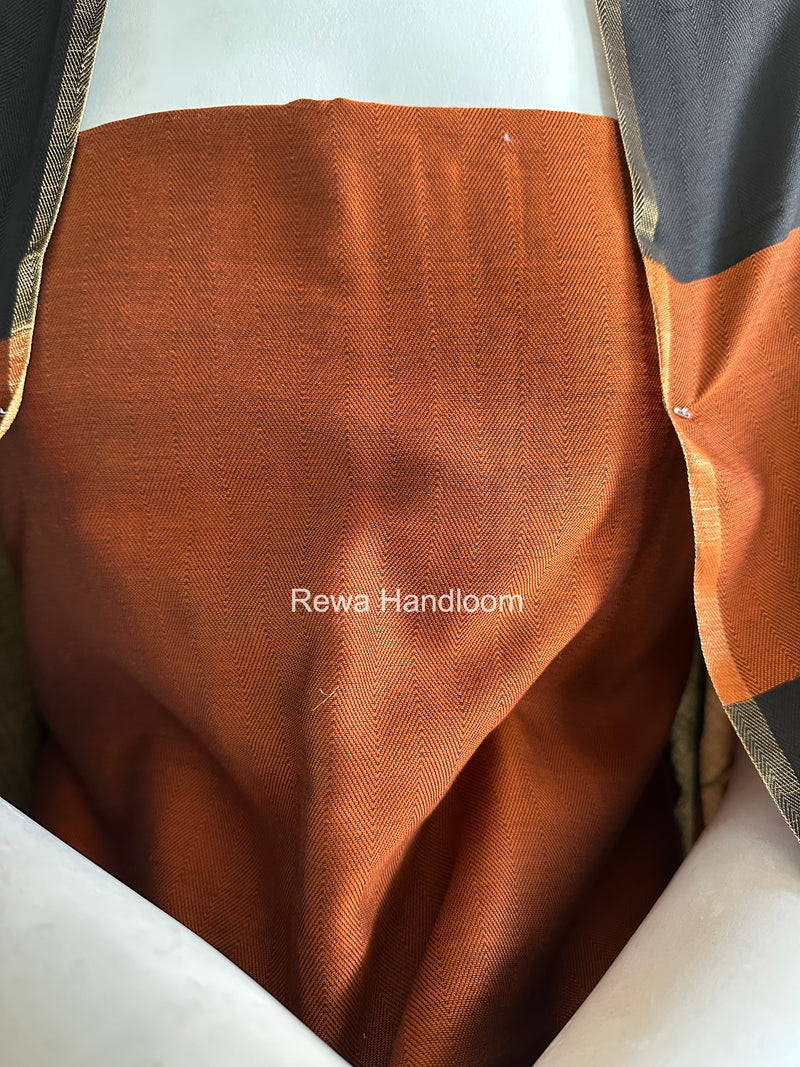 Maheshwari Rust Four Paddle Top-Dupatta FPSS03