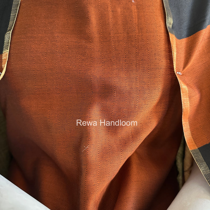 Maheshwari Rust Four Paddle Top-Dupatta FPSS03