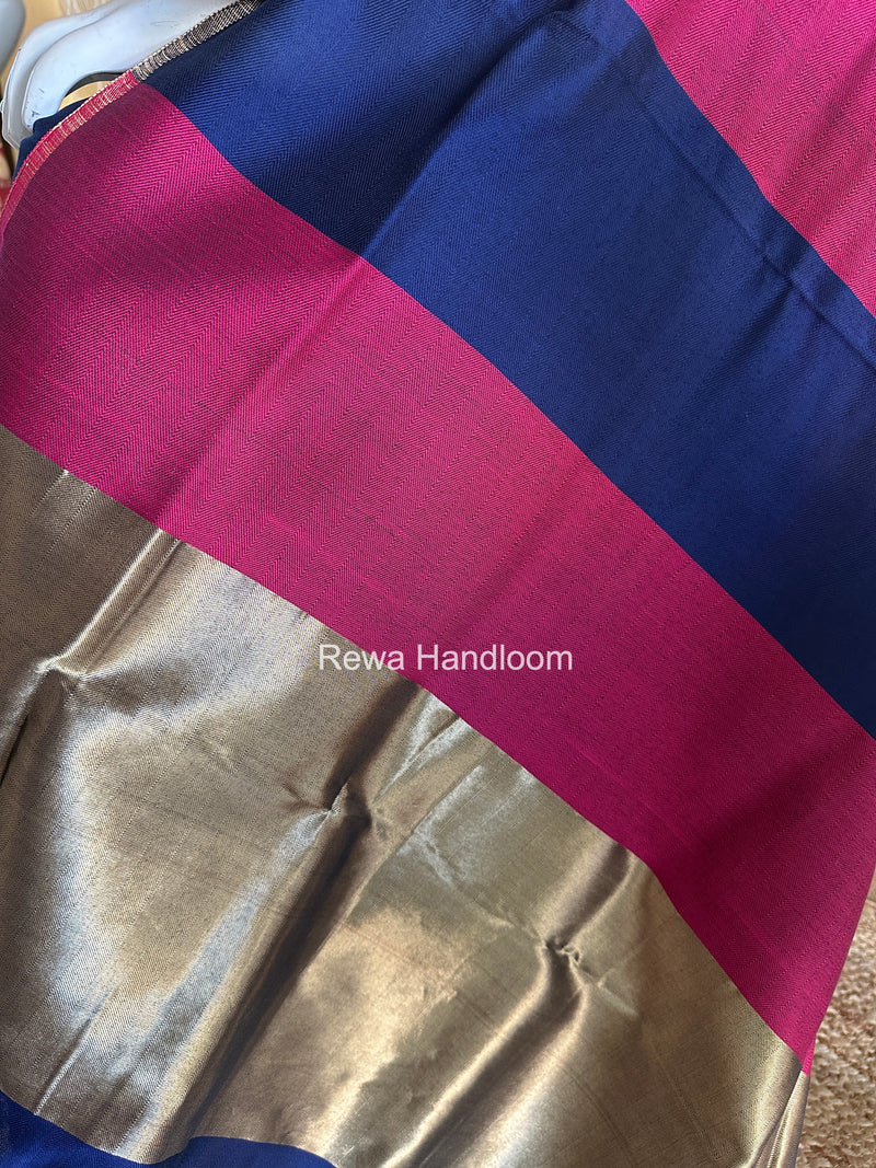 Maheshwari Blue-Pink Four Paddle Top-Dupatta FPSS016