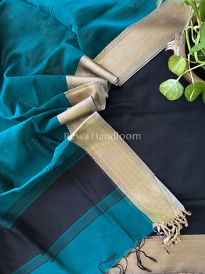 Maheshwari Black-Rama Green Multicolour Dress Material RTP010