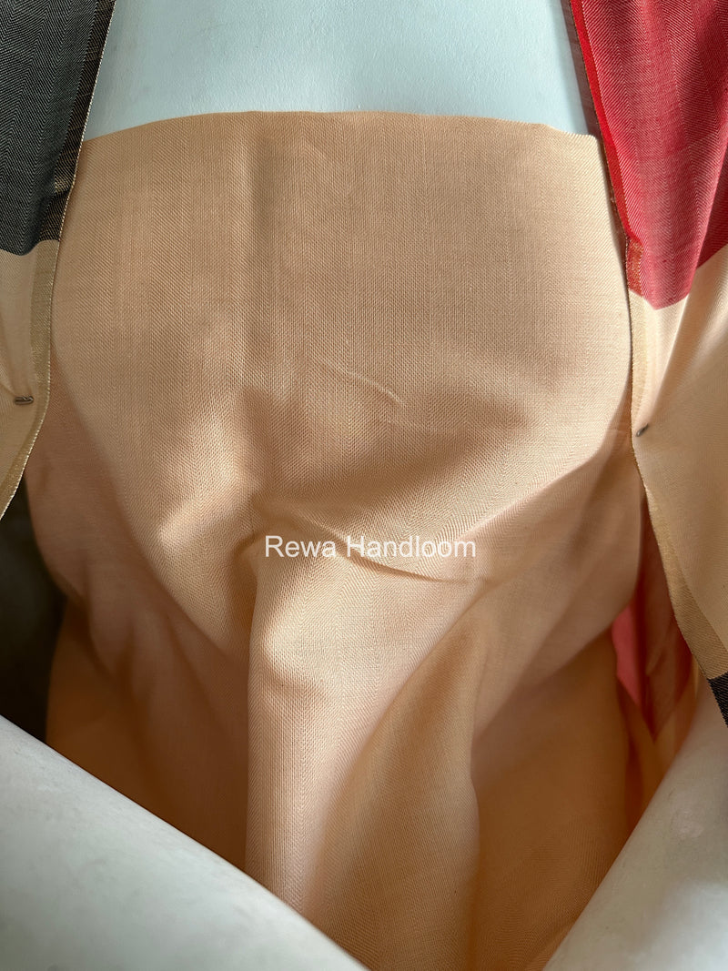 Maheshwari Peach Four Paddle Top-Dupatta FPSS02