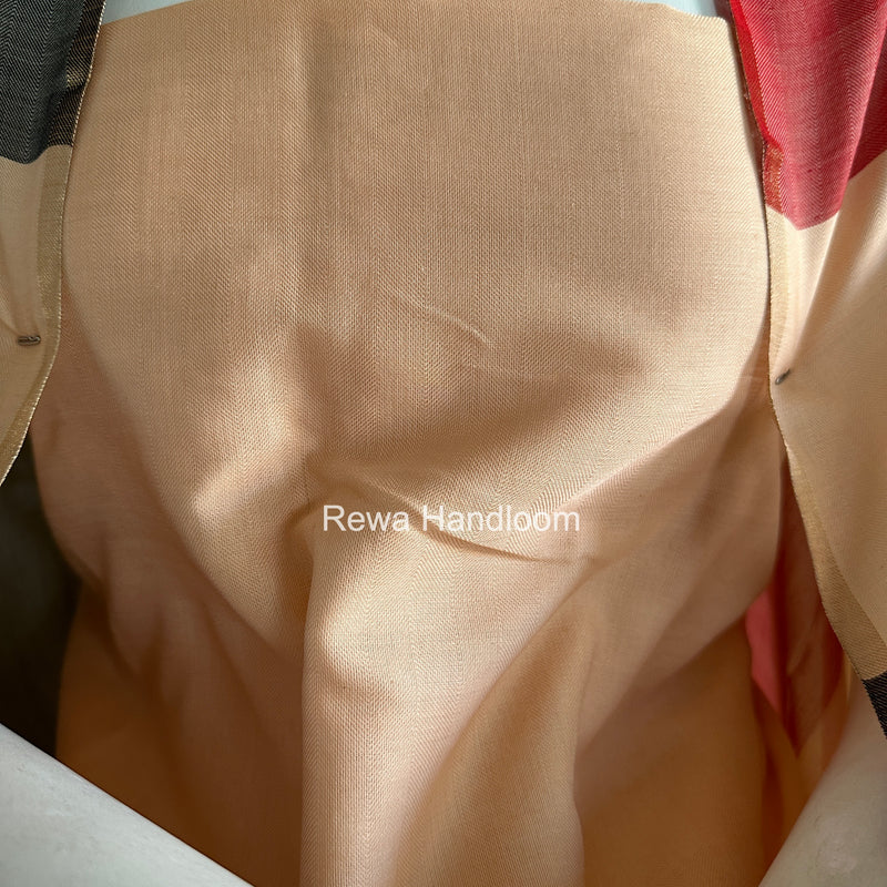 Maheshwari Peach Four Paddle Top-Dupatta FPSS02