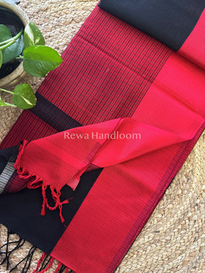 Maheshwari Black Resham Thread Border Saree-RES04