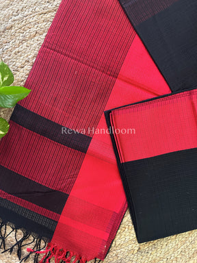 Maheshwari Black Resham Thread Border Saree-RES04