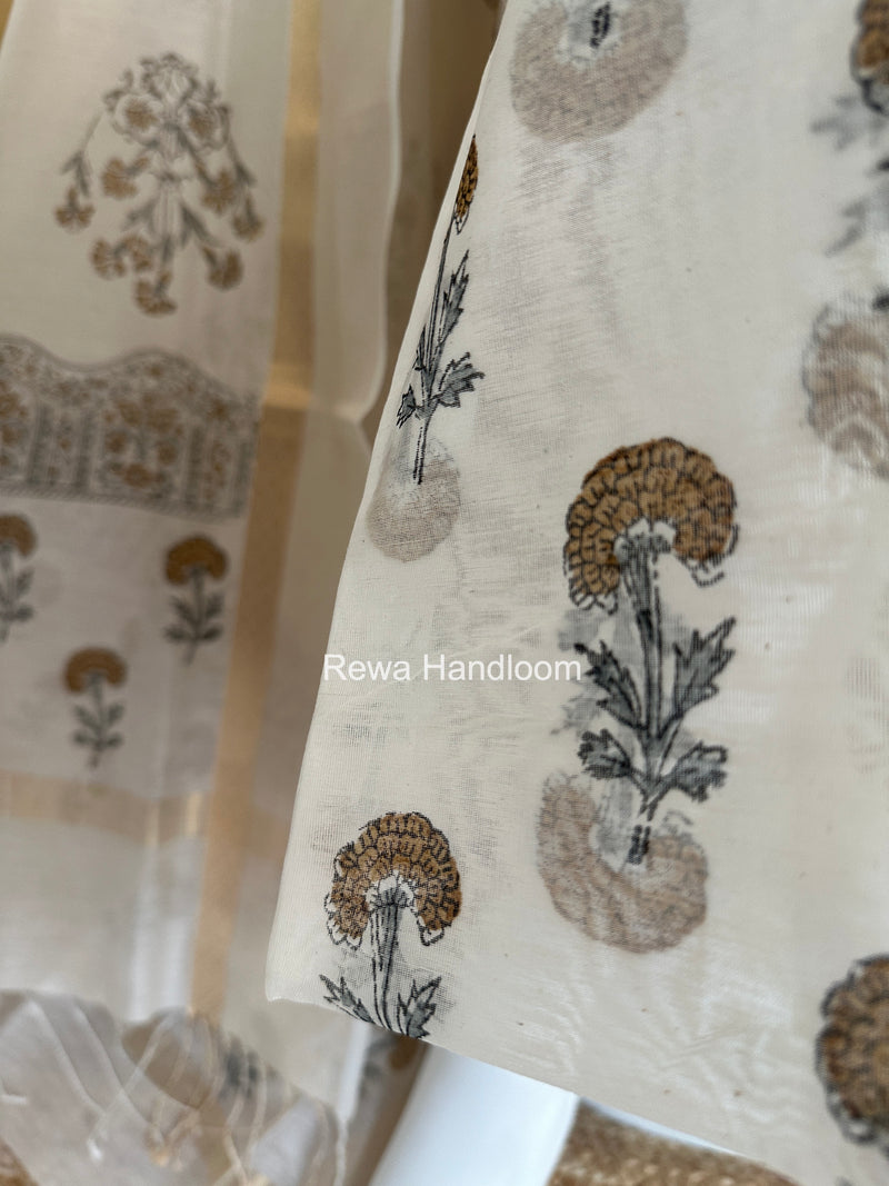 Handblock Print Top-Dupatta