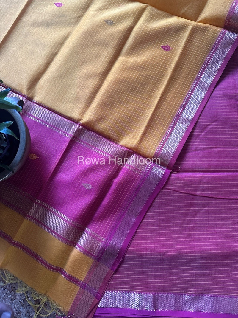 Maheshwari Rani Pink-Yellow Motifs Top-Dupatta Set PST0165