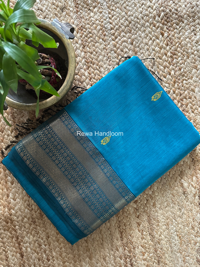 Maheshwari Sky Blue Flower Butti Saree PBS08