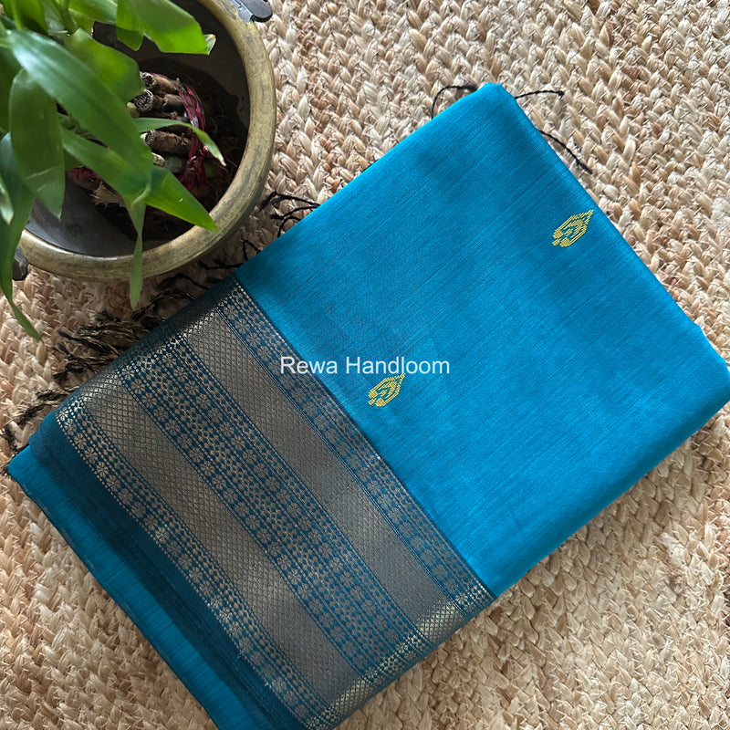 Maheshwari Sky Blue Flower Butti Saree PBS08