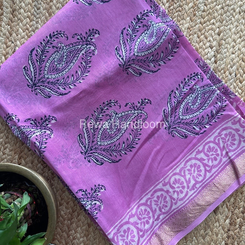Pink Dabu Print Silk Top-Dupatta DPSD01