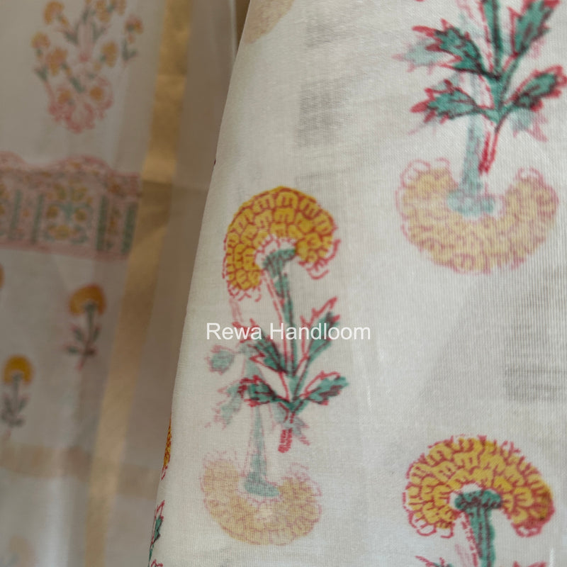 Handblock Print Top-Dupatta