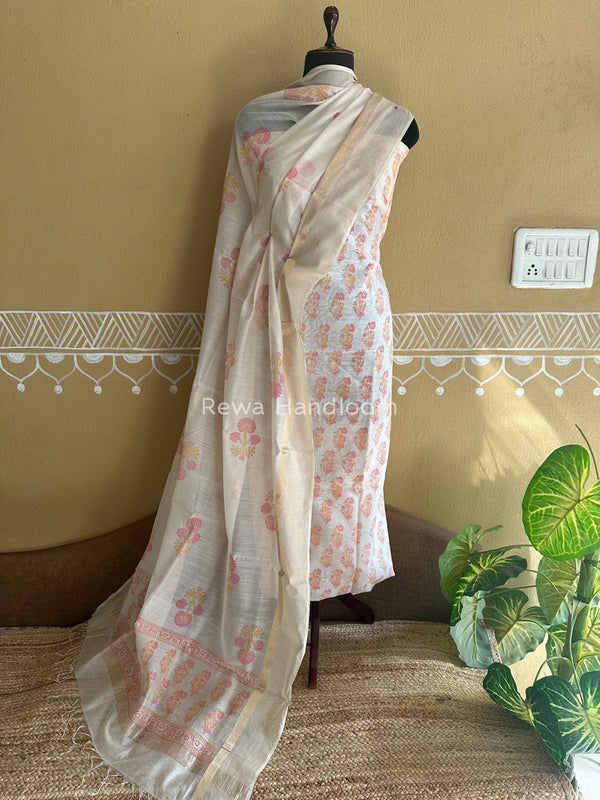 Maheshwari Handblock Print Top-Dupatta