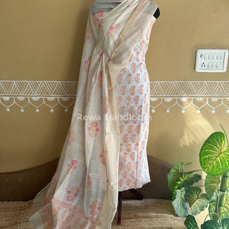 Maheshwari Handblock Print Top-Dupatta