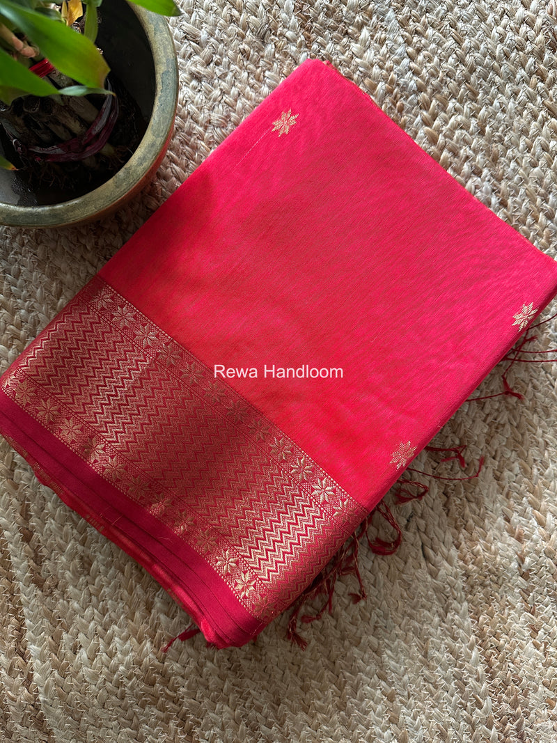 Maheshwari Carrot Red Butta Saree PMBS06