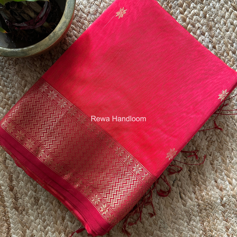 Maheshwari Carrot Red Butta Saree PMBS06