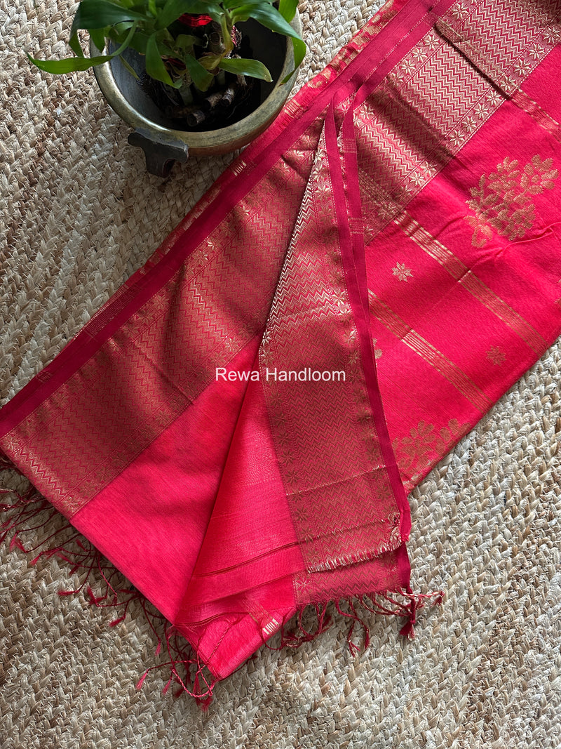 Maheshwari Carrot Red Butta Saree PMBS06