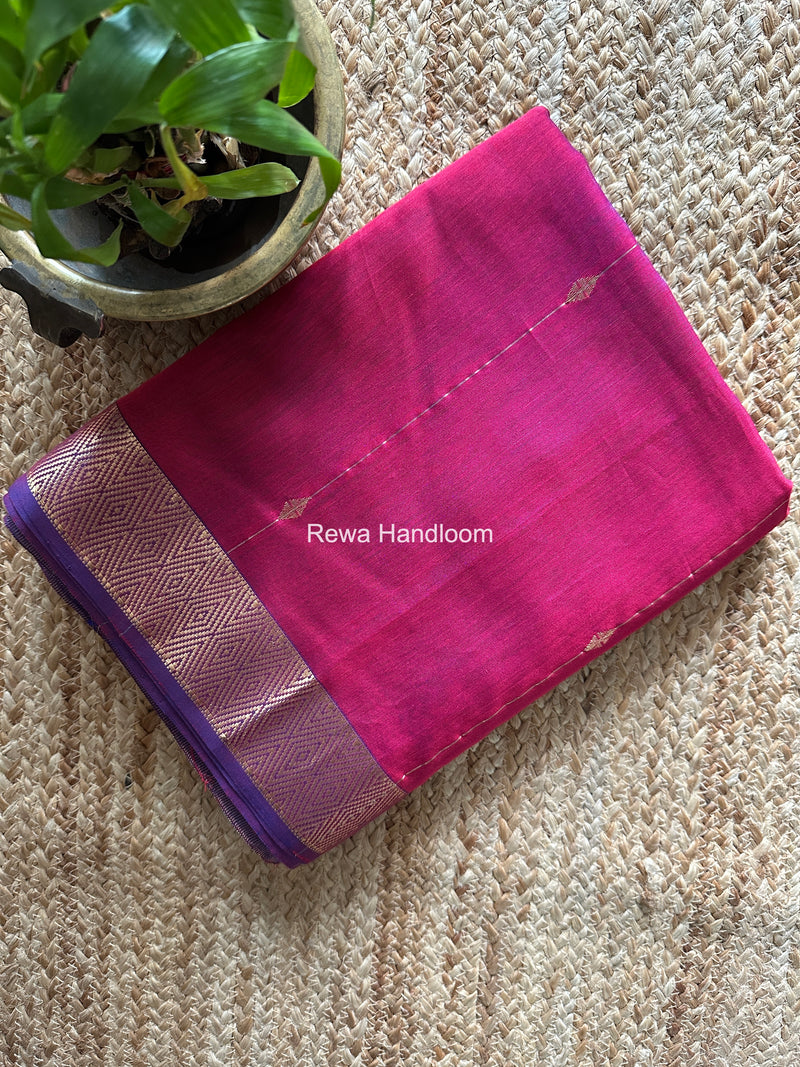 Maheshwari Magenta Diamond Lining Butti Shaded Saree DLBSS01