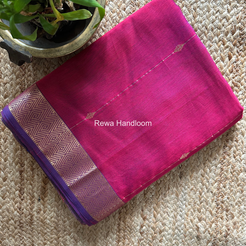 Maheshwari Magenta Diamond Lining Butti Shaded Saree DLBSS01
