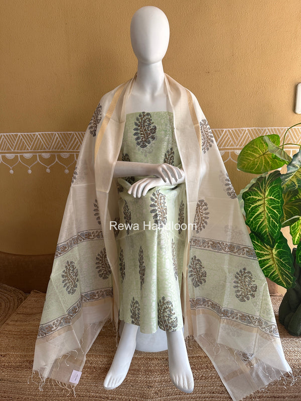 Maheshwari Handblock Print Top-Dupatta