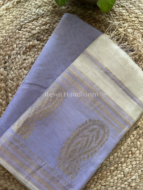 Maheshwari Lavender-Beige Tissue Buta Dress Material-TPT23