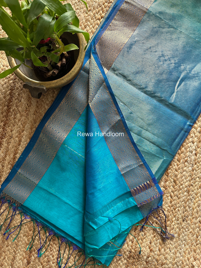 Maheshwari Morpankhi Diamond Lining Butti Shaded Saree DLBSS02