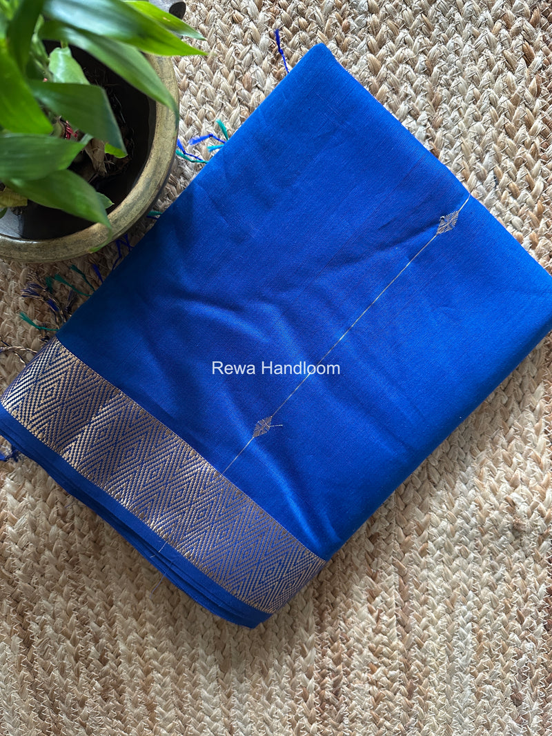 Maheshwari Blue Diamond Lining Butti Shaded Saree DLBSS04